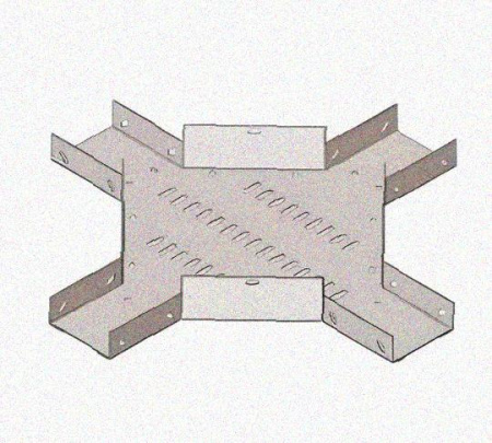Лоток крестообразный перфорированный КМ 500х65 УТ1,5, оцинкованный лист S1,5