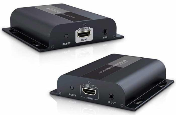 Удлинитель HDMI по витой паре CAT5/5e/6 до 80/100/120 метров поверх протокола IP, FullHD, ИК