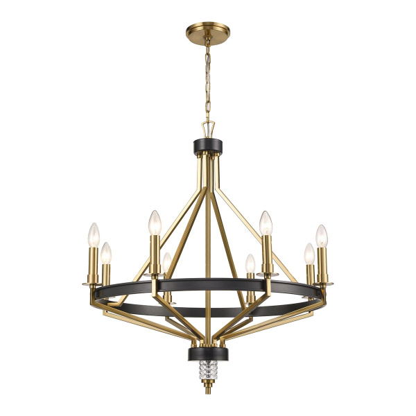 Люстра подвесная Латунь, Черный, Прозрачный E14 8*40Вт WE246.08.503 WERTMARK