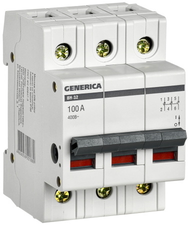 Выключатель нагрузки (мини-рубильник) ВН-32 3Р 100А GENERICA