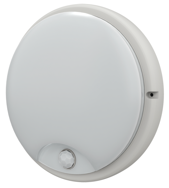 Светильник светодиодный ДПО 4100Д 12Вт 4000K IP54 круг белый с инфракрасным датчиком движения IEK