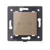 Выключатель Quadro 2 клавиши Золотой (механизм) Livolo