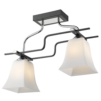 Люстра потолочная Черный, Хром/Белый E27 2*60Вт 285-107-02 VELANTE