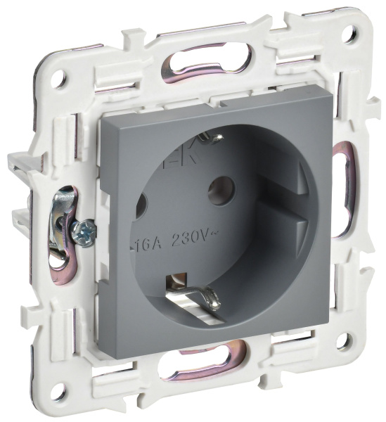 SKANDY Розетка с заземлением без защитных шторок 16А SK-R05Gr серый IEK