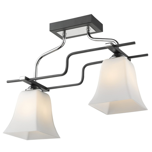 Люстра потолочная Черный, Хром/Белый E27 2*60Вт 285-107-02 VELANTE