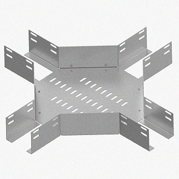 Лоток крестообразный перфорированный КМ 100х65 УХЛ, оцинкованный лист S1,5