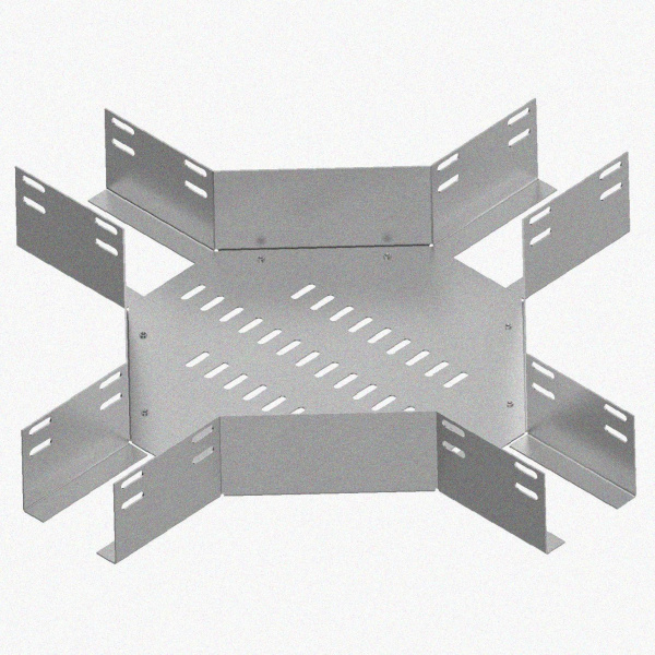 Лоток крестообразный перфорированный КМ 100х65 УХЛ, оцинкованный лист S1,5
