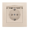Минск Розетка 1-местная СП с/з с крышкой 16А бежевая с защ, штор, EKF