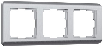 Stream Рамка горизонт/вертик 3 пост . серебряный IP20 Werkel