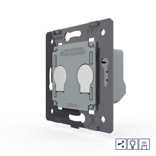 Двухклавишный проходной сенсорный диммер с функцией радиоуправления (мех.) Livolo