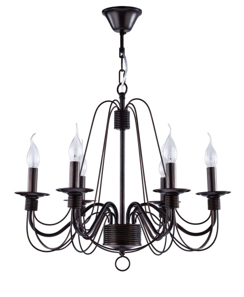 Люстра 6*E14 60Вт Коричневый IP20 Velia FR2046-PL-06-BR Freya