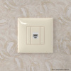 Компьютерная розетка RJ-45 без шторки в стену, кат.6А одинарная, "Avanti", "Ванильная дымка" DKC