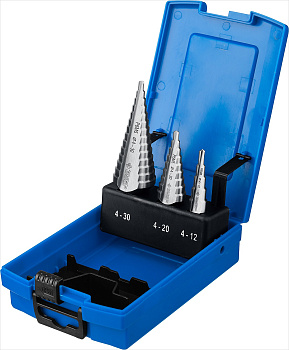 Набор ступенчатых сверл, 3 шт., 4-30мм,, серия Профессионал ЗУБР