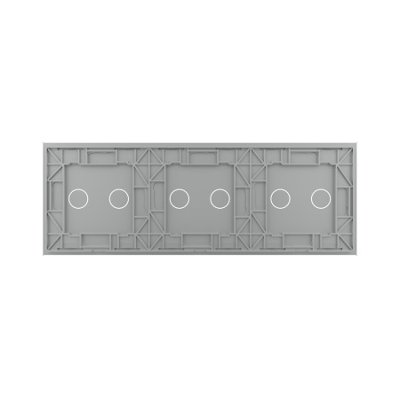 Панель для трех двухклавишных выключателей серая Livolo