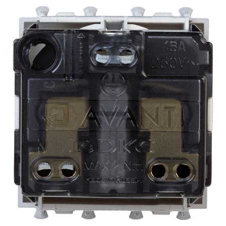 Розетка модульная, 2P+E, с з/ш, "Avanti", "Закаленная сталь", 2 модуля DKC