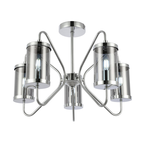 Люстра потолочная Хром/Дымчатый E14 5*40Вт SLE102302-05 EVOLUCE