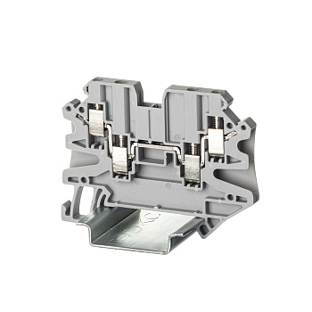 Клемма проходная, винтовой зажим, 4 точки подключения, 2.5 кв.мм, серая DKC