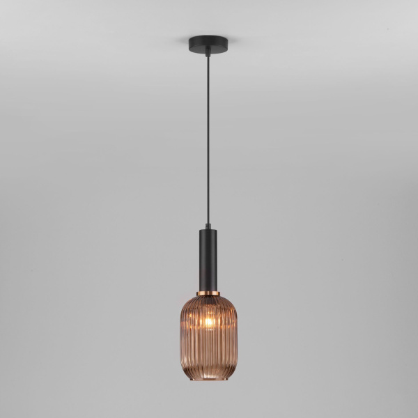 Подвесной светильник 1*E27 40Вт черный IP20 (50181/1 янтарный) Eurosvet