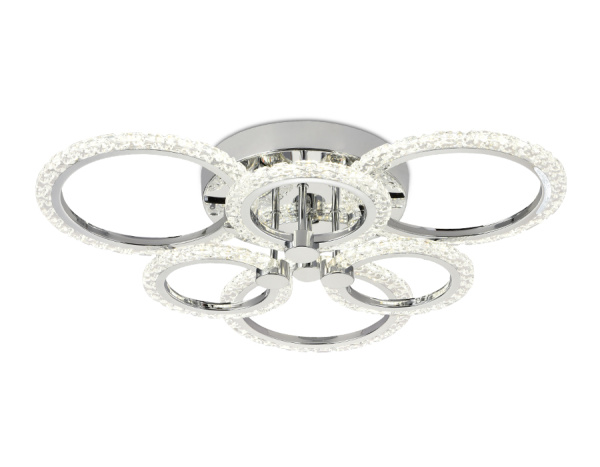 Потолочный светодиодный светильник с пультом FA414/3+3 CH хром 90W 580*540*120 (ПДУ РАДИО 2.4) Ambrella Light