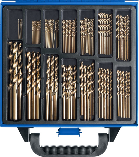 КОБАЛЬТ 99шт(1-10мм), Набор сверл по металлу, сталь Р6М5К5, класс А, мет.бокс ЗУБР