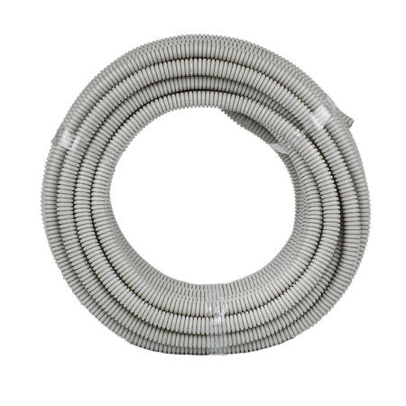 Труба гофр, ПВХ с протяжкой d20 мм (25 м) серая EKF-Plast