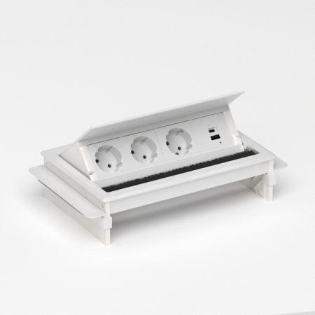 Donel Настольный встраиваемый розеточный блок 8 мод. (4 мод. 45х45), белый
