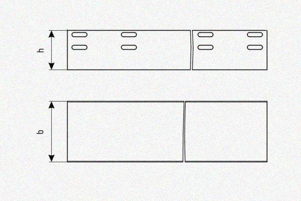 Лоток глухой ЛМГ 75х65х2000 УТ1,5, оцинкованный лист S1,5