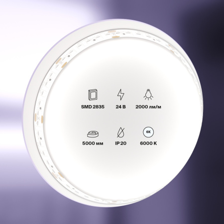 Лента светодиодная 24В 2835 20Вт/м 180LED/м 6000K 5м IP20 Technical Maytoni