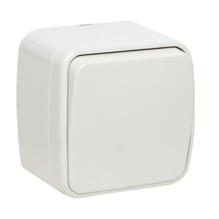 Минск Выключатель 1-клавишный ОП 10А белый Basic EKF