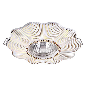 Встр.св-к IP20 GU10 50W 220V PATTERN белый/золото B NOVOTECH