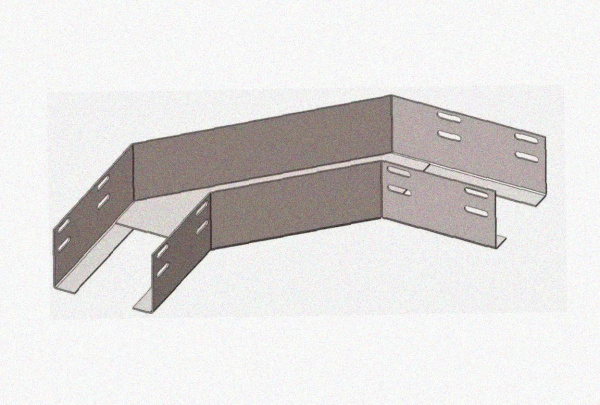 Лоток угловой глухой КГГ 100х50-90 УТ1,5 поворот на 90, оцинкованный лист S1,5