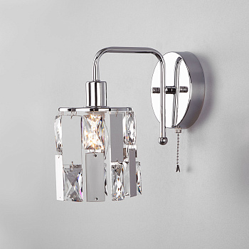 Бра с хрусталем 1*E14 60Вт хром IP20 Scoppio (10101/1 хром) Eurosvet