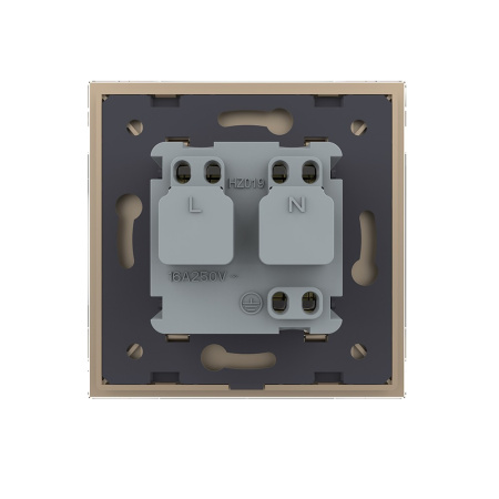 Розетка с крышкой 1 модуль Золотая Livolo