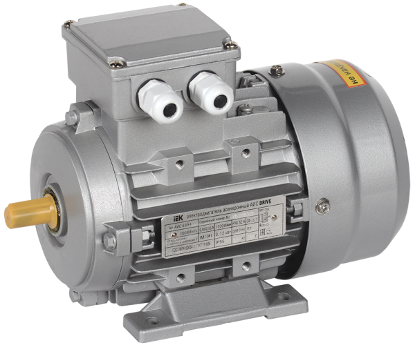 Электродвигатель асинхронный трехфазный АИС 63B4 380В 0,18кВт 1500об/мин 1081 DRIVE IEK