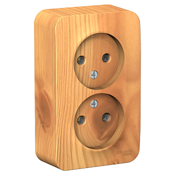 BLANCA Розетка ОУ 2-ая без заземления без шторок 16А ясень IP20 Schneider Electric