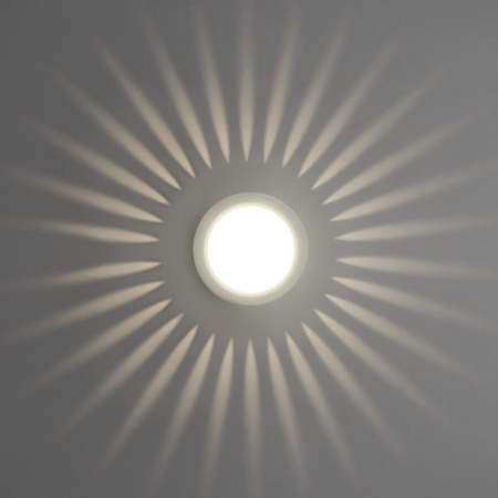 Накладной светодиодный светильник DLS026 с подсветкой (рисунок лучи) 7Вт 4200К белый IP20 Elektrostandard