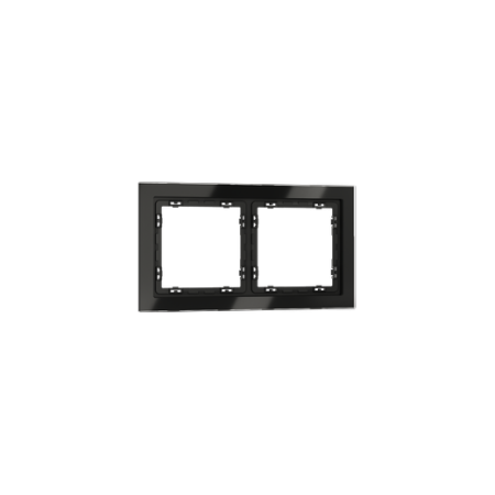 Рамка стеклянная Voltum S70 на 2 поста, (черный, стекло)