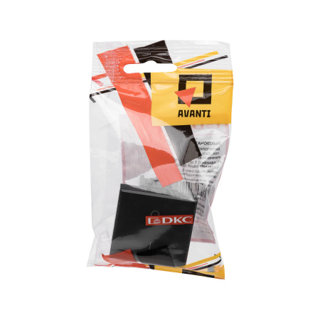 Выключатель двухполюсный одноклавишный модульный, "Avanti", "Черный квадрат", 2 модуля DKC