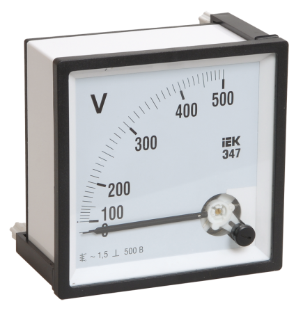 Вольтметр аналоговый Э47 500В класс точности 1,5 96х96мм IEK