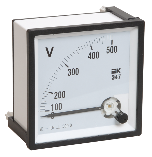 Вольтметр аналоговый Э47 500В класс точности 1,5 96х96мм IEK