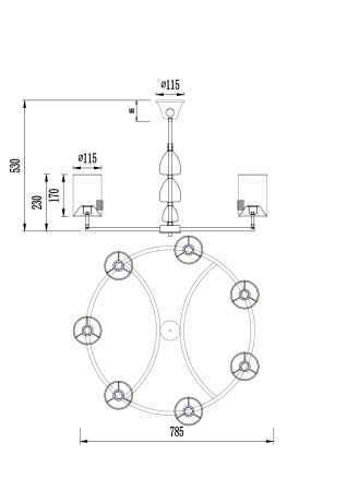 Люстра 7*E14 40Вт Никель IP20 Armony H010PL-07N Maytoni