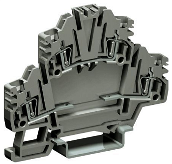 Клеммный зажим. Двухуровневый. Пружинный. 2,5 кв.мм. Оба уровня разомкнуты. Для установки электронных компонентов. Тип HMD.2N/X/GR. DKC