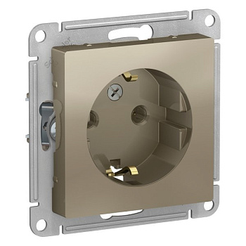 ATLASDESIGN Механизм розетки без лицевой панели СУ 1-м с заземл. 16А шампань IP20 (уп.10шт)  Schneider Electric