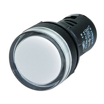 Сигнальный индикатор со встроенным диодом 220В, белый DKC