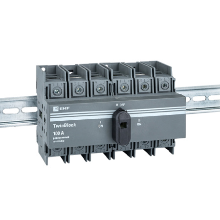 Рубильник 100A 3П реверсивный c рукояткой для прямой установки TwinBlock EKF