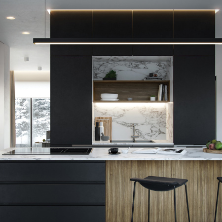 Светильник св/д линейный Feron AL4028 IP20 30W 6500K 1197*23*42мм в алюминиевом корпусе, черный