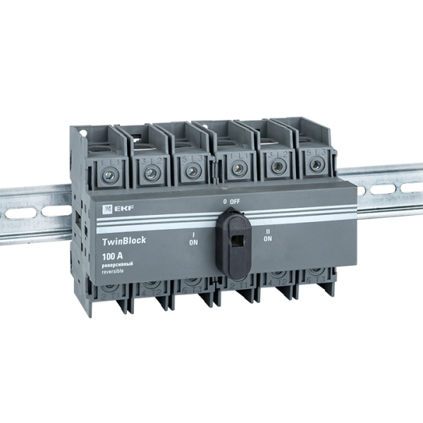 Рубильник 100A 3П реверсивный c рукояткой для прямой установки TwinBlock EKF