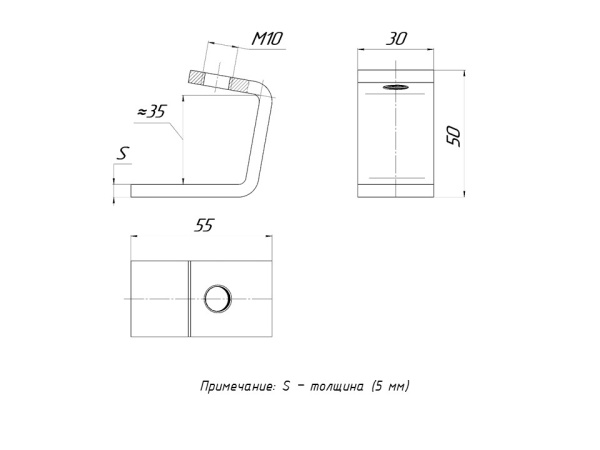 STRUT-прижим балочный П-образный (5 мм) EKF