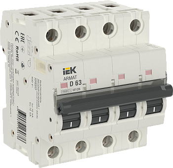 Выключатель автоматический ВА МОД M10N 4П D 63А ARMAT IEK