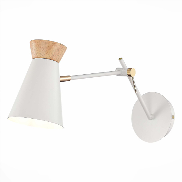 Бра Белый, Золотистый/Белый, Дерево E27 1*60Вт SLE1252-501-01 EVOLUCE